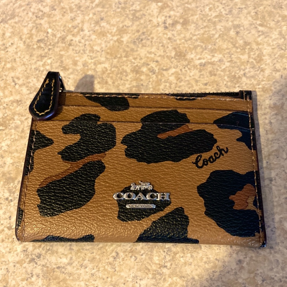 Small Coach wallet in animal print pattern